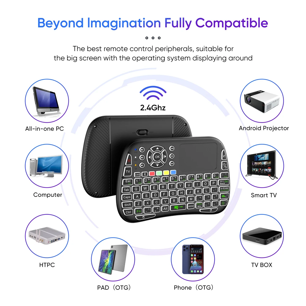 Wireless Keyboard Mini - Mini Keyboard Gyroscope Dual Mode 2.4G