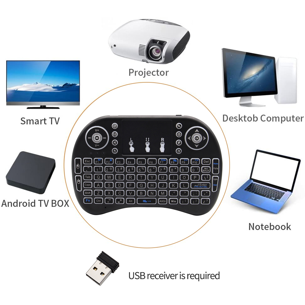Backlit English Russian French - Wireless Keyboard Mini review and price