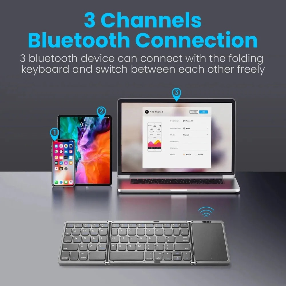 3-Folding Keyboard Tri-Bluetoo - Wireless Keyboard Mini review and price